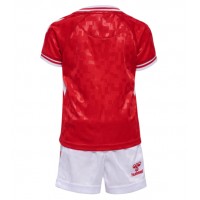 Camisa de Futebol Dinamarca Equipamento Principal Infantil Europeu 2024 Manga Curta (+ Calças curtas)